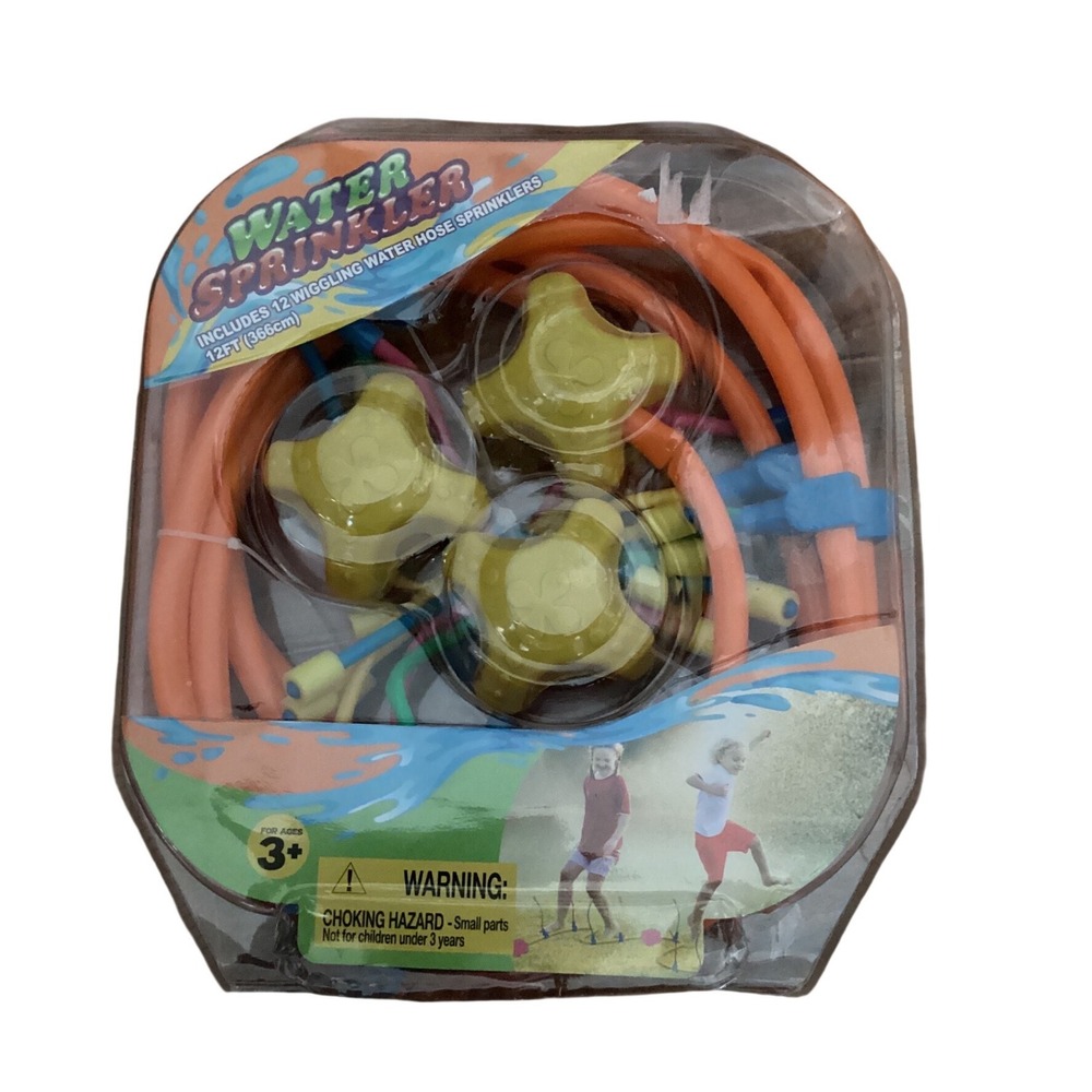 Water Sprinkler 12ft Wiggling Water Hose Sprinklers Outdoor Toy Kids Ages 3+ New